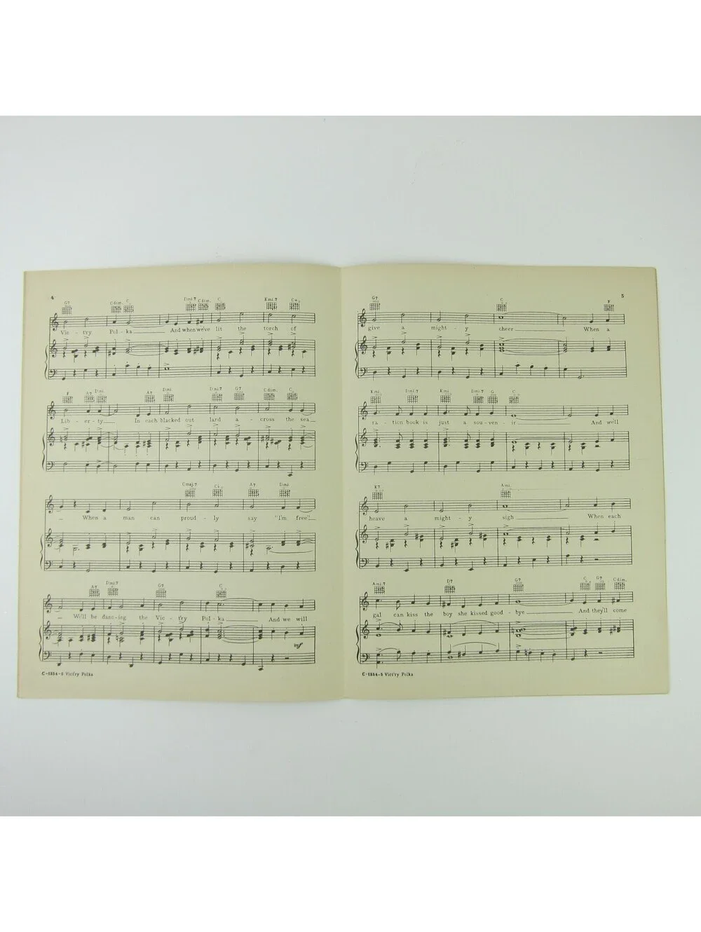 Sheet Music Victory Vict'ry Polka Samuel Cahn Jule Styne Patriotic Vintage 1943